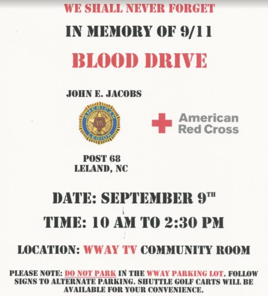 Reminder: Post 68 Blood Drive Sep 9th!