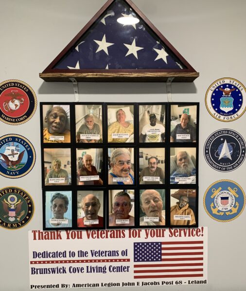 Brunswick Cove Nursing Home Veteran’s Honor Wall