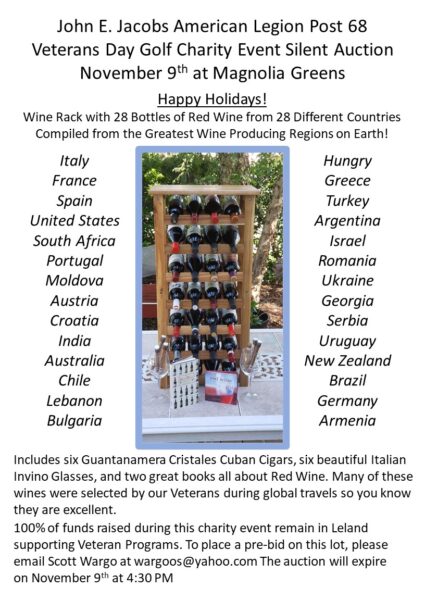 A rack of international wines along with other classy perks now available for bidding!