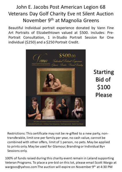 Silent Auction – Item #4 – Professional portrait package