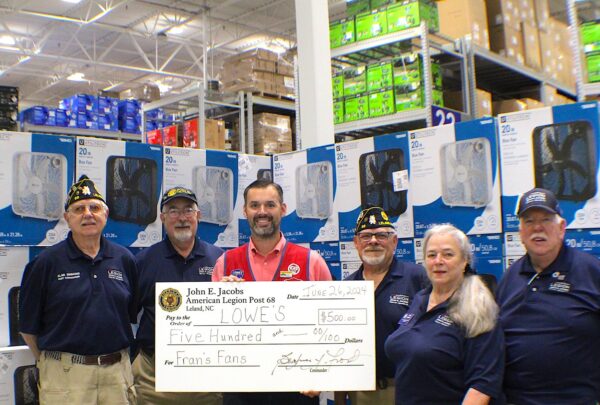 American Legion Post 68 in Leland Donates to Fran’s Fans